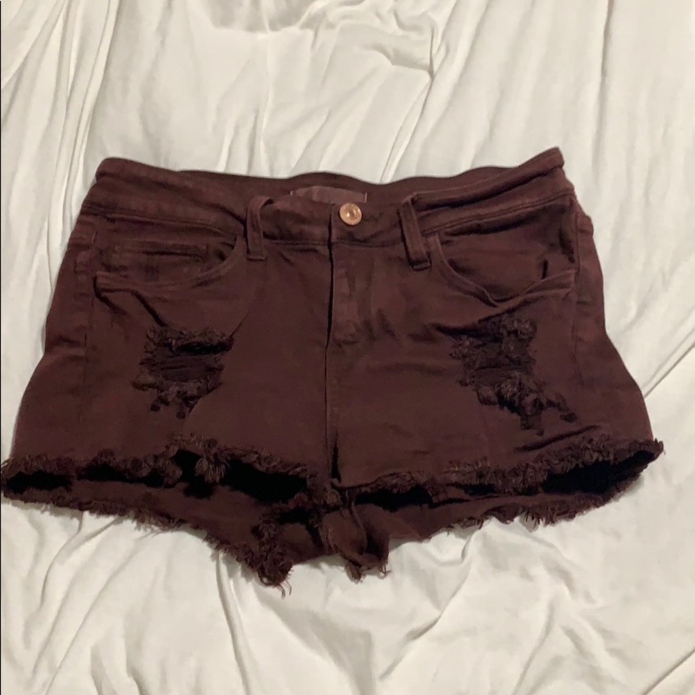 Daytrip Maroon jean shorts